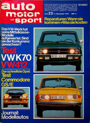 Deckblatt Auto Motor und Sport (23/1972)
